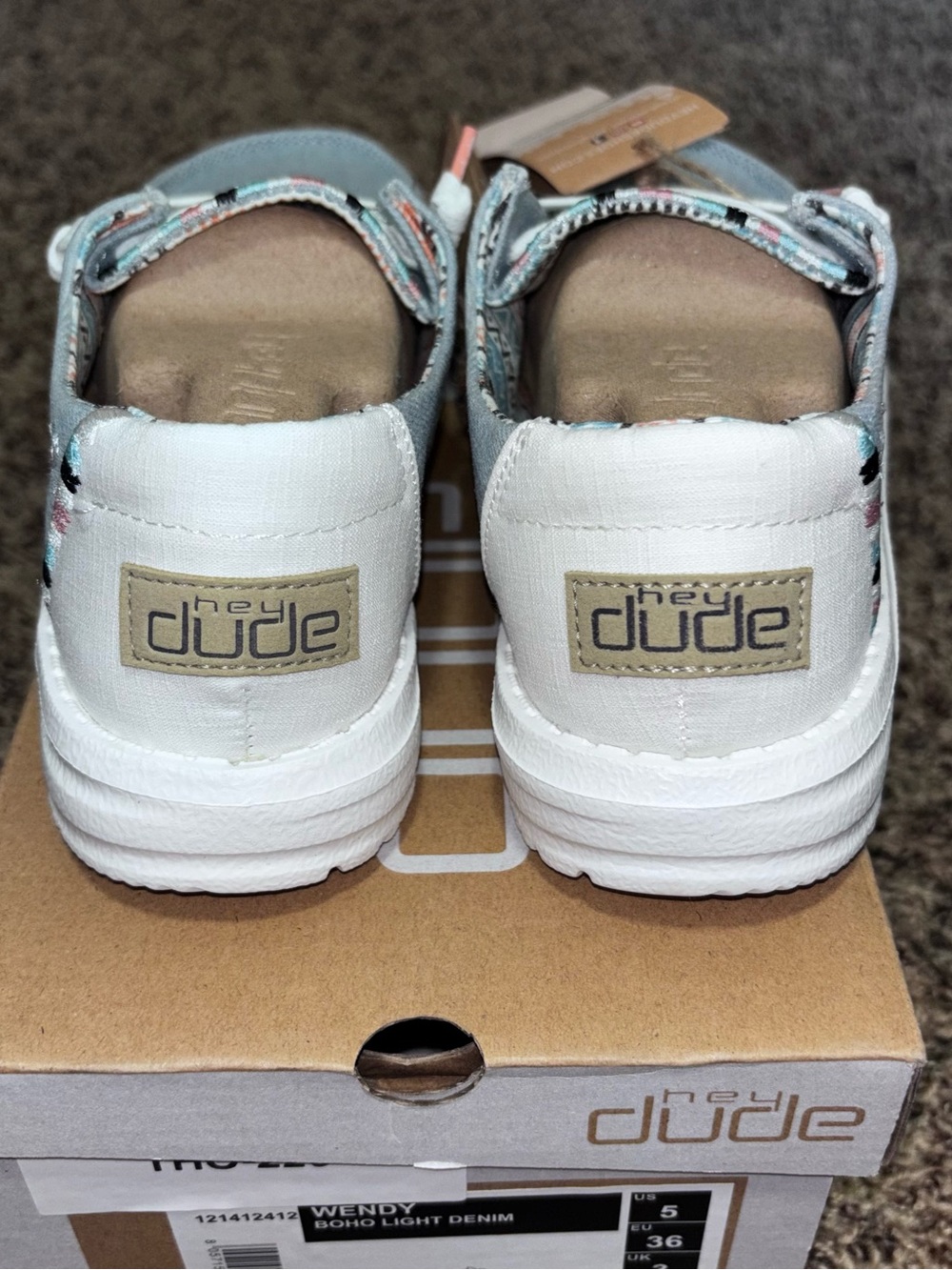 HEY DUDE Wendy Boho Light Denim Comfort Shoes Women's Size 5 Light Blue - Picture 3 of 8